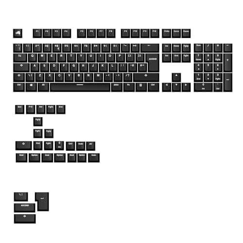 Image of GLORIOUS Gaming - GPBT Gradient Keycaps for Custom Mechanical Keyboards, No Fade Dye-Sublimated, Fits 100%, 75% 65% 60%, PBT Polymer, Fits ANSI & ISO, Supports Windows & macOS - Classic Black (UK)