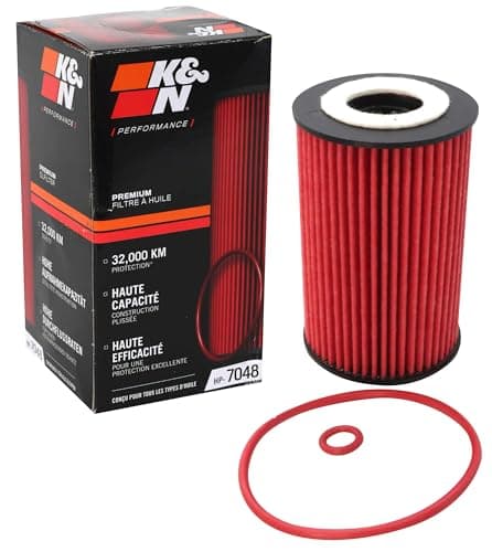 Image of K&N Oil Filter - High Performance-Series compatible with Audi, Seat, Skoda & Volkswagen (HP-7048), Red