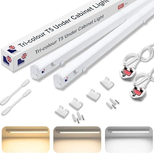 Image of Morris LED Under Cabinet Light Linkable 3 Colours in 1 3000k/4000k/6500k Kitchen Light - UK Plug Included - 288mm, 550mm, 850mm,1150mm (850mm, 2 Pack)
