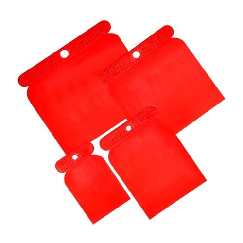 Image of G4GADGET 4-Piece Plastic Scraper Set - Multipurpose Tools for Filling, Scraping, and Smoothing Surfaces - Lightweight, Reusable, and Easy to Clean