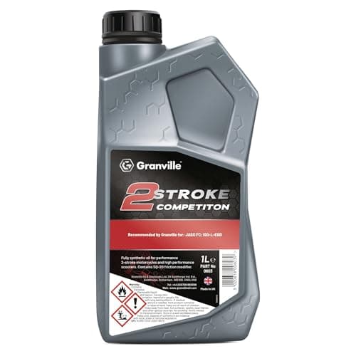 Image of Granville Competition Fully Synthetic Two Stroke Oil – 1L | High-Performance 2-Stroke Engine Oil | Unique SQ-20 Friction Modifier | ISO-L-EGD & JASO FC Certified for Motorcycles & Scooters