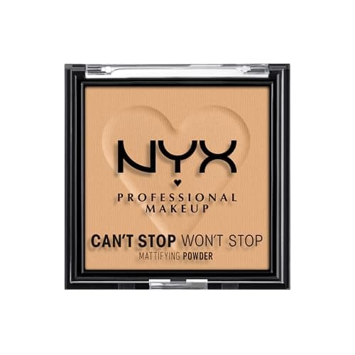 Image of NYX Professional Mattifying Pressed Powder & Setting Powder, Can't Stop Won't Stop, All Day Oil & Shine Control, Lightweight & Transfer-Resistant Face Makeup, Sheer Coverage, Shade: Golden