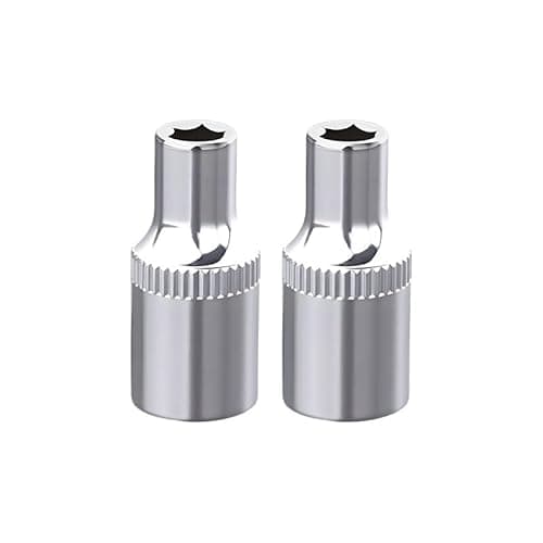 Image of 2Pcs 1/4-Inch Drive 5mm Shallow Socket Set, 6-Point Cr-V Chrome Sockets, Metric Shallow Profile for Automotive Maintenance, Tight Spaces, Home DIY Tools
