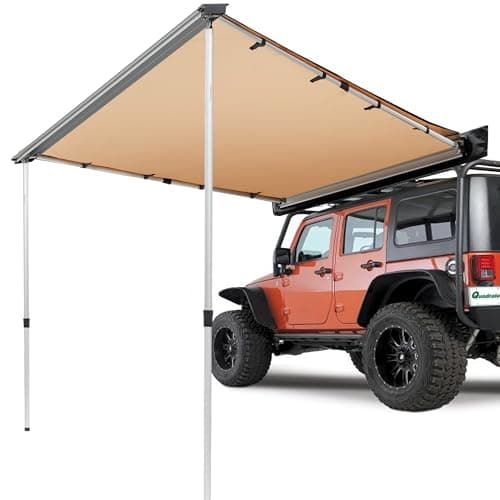 Image of VEVOR Car Side Awning, Large 4.6'x6.6' Shade Coverage Vehicle Awning, PU3000mm UV50+ Retractable Car Awning with Waterproof Storage Bag, Suitable for Truck, SUV, Van, Campers