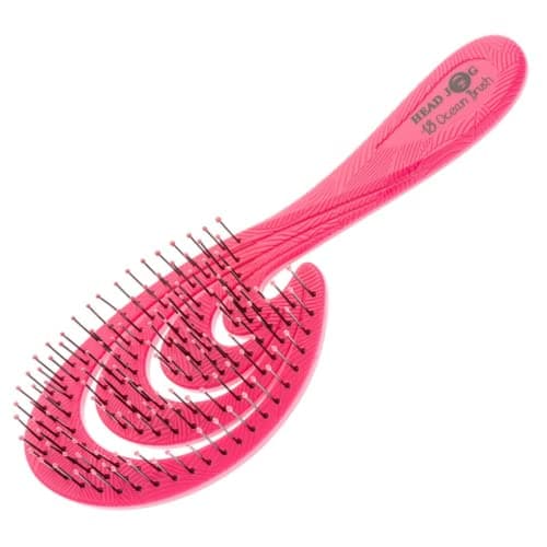 Image of Head Jog 18 Ocean Hair Brush. Eco Friendly Vent Paddle Brushes With Flexible Soft Bristles, Detangling Wet Or Dry Hair. Gentle Brushing & Detangling Brush For Curly & Wavy Hair (Shell)