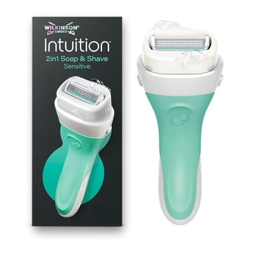 Image of Wilkinson Sword Intuition 2in1 Soap & Shave Sensitive Skin Razors for Women, Women's Razor Handle Plus 1 Blade Refill