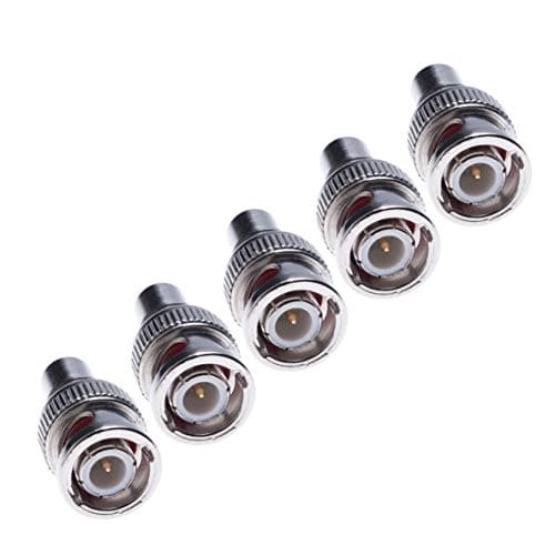 Image of Keple BNC CCTV Crimp Plug Connectors With Brass Center Pin For RG59 Coaxial Cable Install, Security Camera Coax Male Jack kit (Pack of 5)