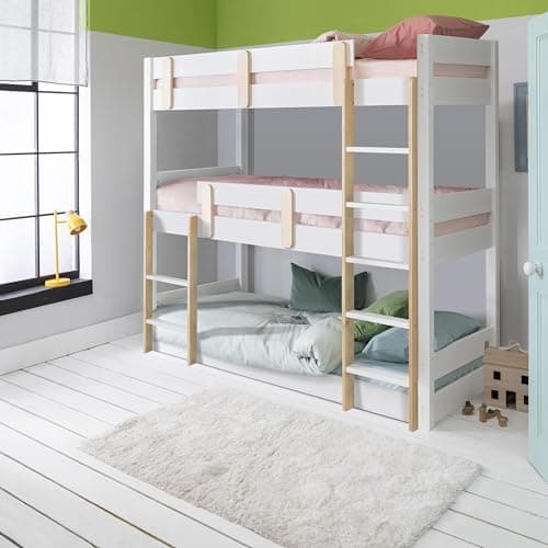 Image of Noa and Nani Una Triple Bunk Bed Triple Sleeper in Classic White & Pine