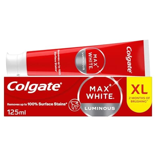 Image of Colgate Max White Luminous Teeth Whitening Toothpaste 125ml, Removes Up to 100% of Surface Stains, Thoroughly Cleans All Around, Helps Prevent Future Discolouration, Enamel Safe for Daily Use