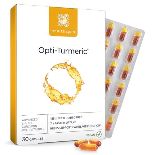 Image of Healthspan Opti-Turmeric | High Strength 500mg Liquid Curcumin | Supports Cartilage Formation | Immune Health | 185 Times Better Absorbed & 7 Times Faster Acting Than Standard Turmeric (30 Capsules)