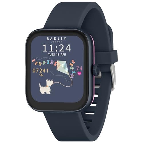Image of RADLEY Series 32 Smart Watch for Women with Bluetooth Call, Health Fitness Tracker, 1.80”, Heart Rate, Sleep tracking, Navy Silicone Strap, IP68 Waterproof