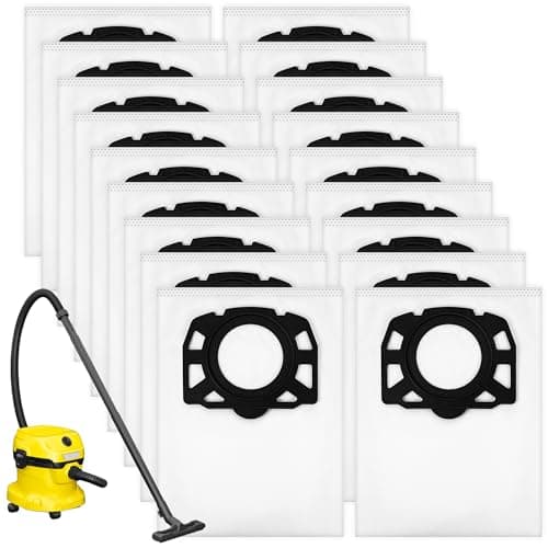 Image of 18PCS Vacuum Cleaner Bags for Karcher WD2, WD2 Plus, WD3, WD3p, WD4, WD5, WD6 Filter, Replacement Wet and Dry Vacuum Hoover Dust Bags Compatible with Kärcher SE4001 / 4002, Filter Bag for KFI 357, 487