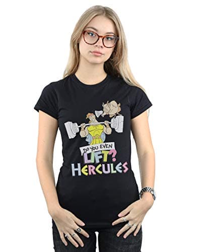 Image of Disney Women's Hercules Do You Even Lift? T-Shirt Black Medium
