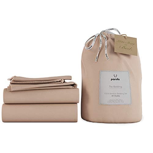 Image of Panda London Bamboo Complete Bedding Set - Eco-Friendly, Hypoallergenic, Full Set for Comfort, UK Double, Vintage Pink