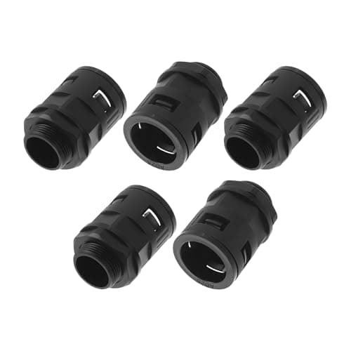 Image of A ABSOPRO M25x1.5 Cable Glands 25mm / 0.98" Bellows Waterproof Joint Straight-Through PA6 Nylon Black 5 Pcs