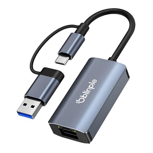 Image of Oblinple 2 in 1 USB 3.0 USB C to Ethernet Adapter, 1000Mbps High Speed Wired Network Adapter, Type C Gigabit RJ45 Lan Internet Adaptor for Windows XP, MAC OS, Linux, Vista, MacBook, Laptop, Switch
