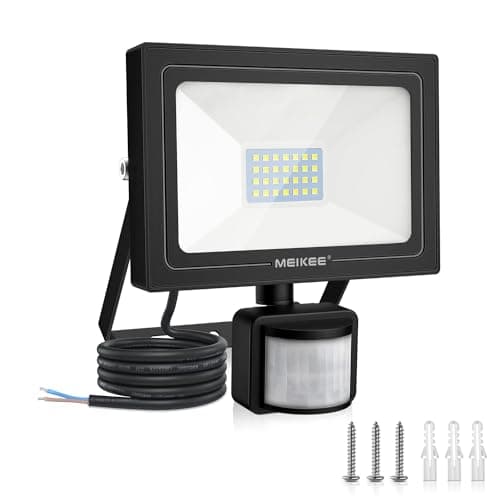 Image of MEIKEE Security Lights with Motion Sensor 25W PIR Light Super Bright 2100 Lumen LED Sensor Flood Lights Outdoor IP66 Waterproof Daylight White Wall Light Perfect for Garage Garden Forecourt Hallway