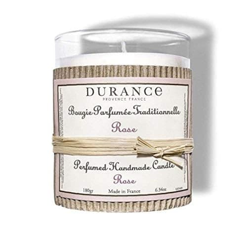Image of Durance Rose/Rosebud Perfumed Handmade Candle 180g – Luxury Scented Candle with Glass Jar – 40hrs Long Burning Candle - Home Fragrance Aromatherapy Candle