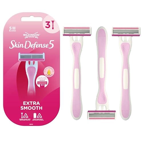 Image of Wilkinson Sword Skin Defense 5 Womens Disposable Razors x3, Pink