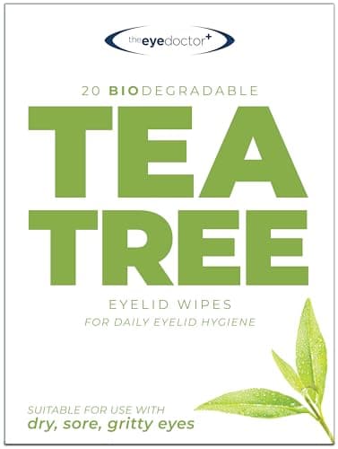 Image of The Eye Doctor Tea Tree Oil Eyelid Wipes - 20 x Single Use Eye Cleaning Wipes for Daily Lid Care - Individual Preservative Free Sensitive Eye Cleaner - Soothes Cleans and Refreshes