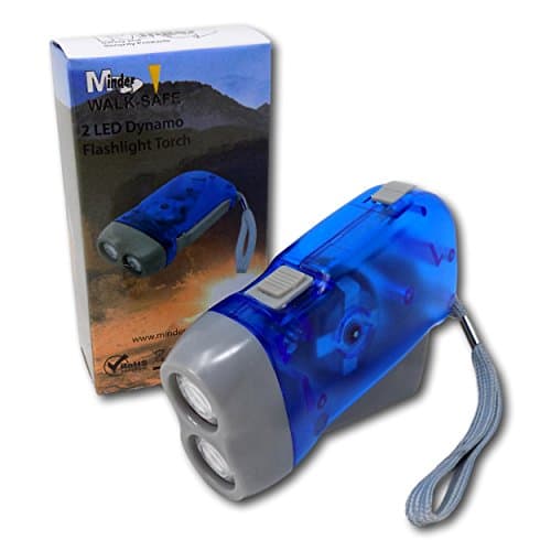 Image of EPOSGEAR Minder Walk-Safe Wind Up Hand Press Crank Squeeze Charge Dynamo LED Camp Emergency Flashlight Torch (1, Blue)