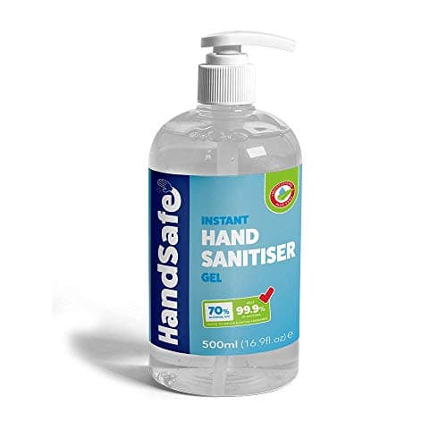 Image of 500ml Instant Hand Sanitiser Gel Pump Bottles from Handsafe, Kills 99.9%+ Bacteria, 70% Alcohol Based, Medical Grade, Anti Bacterial Fast Acting Formula
