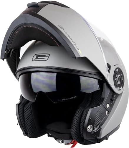Image of G-Mac Axis Evo 2.0 Modular Flip Up Front Motorcycle Motorbike Helmet Double Visor P&J Dual Homologated ECE 2206 Approved