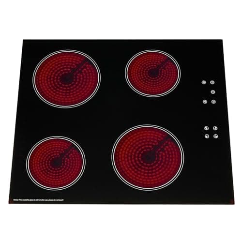 Image of SIA CERH60BL 60cm Electric Ceramic Hob, 4 Zone with Touch Control, 9 Power Levels, Child Safety Lock, Black, 2 Years Parts & Labour Guarantee