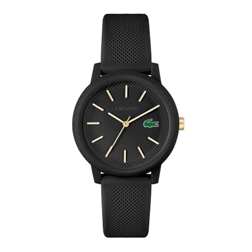 Image of Lacoste Analogue Quartz Watch for Women LACOSTE.12.12 Collection with Black Silicone Bracelet - 2001212