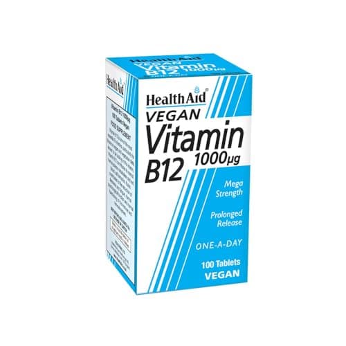 Image of HealthAid Vitamin B12 (Cyanocobalamin) 1000ug - Prolong Release - 100 Tablets