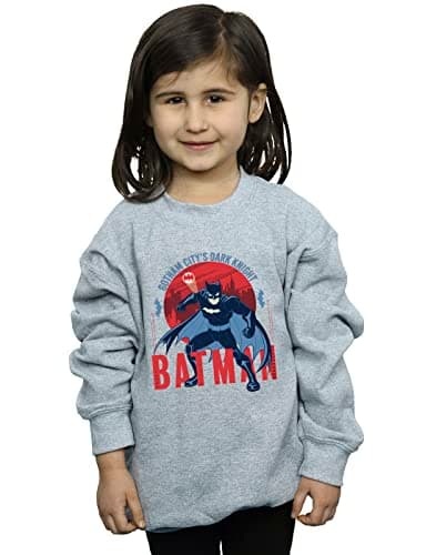 Image of Absolute Cult DC Comics Girls Batman Gotham City Sweatshirt Sport Grey 9-11 Years