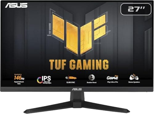 Image of ASUS TUF Gaming VG279QE5A Gaming Monitor – 27-inch, Full HD(1920x1080), Overclock to 146Hz(Above 144Hz), IPS, ELMB Sync, 1ms MPRT, Stereo speaker, Variable Overdrive, DisplayWidget Center