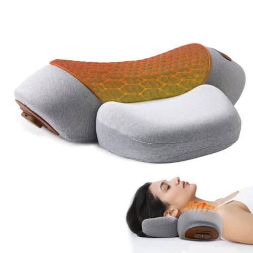 Image of Neck Massager Pillow, 4-in-1 Neck Massager for Neck Pain, Cervical Massage, Heating and Stretching to Relieve Pain, Boost Circulation, and Restore Natural Neck's Alignment (Dark Grey)
