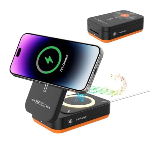 Image of Wireless Charger,Phone Charging Station with Speaker,15W Fast Foldable Charger Stand For iPhone 17/16/15/14/13/12 Pro Max,Portable Bluetooth Phone Speaker,Gadgets For Men Women