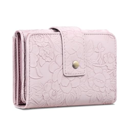 Image of SENDEFN Small Purses for Women RFID Blocking Leather Bifold Flap Ladies Purse Zipper Coin Purse with Card Slots and Cash Section