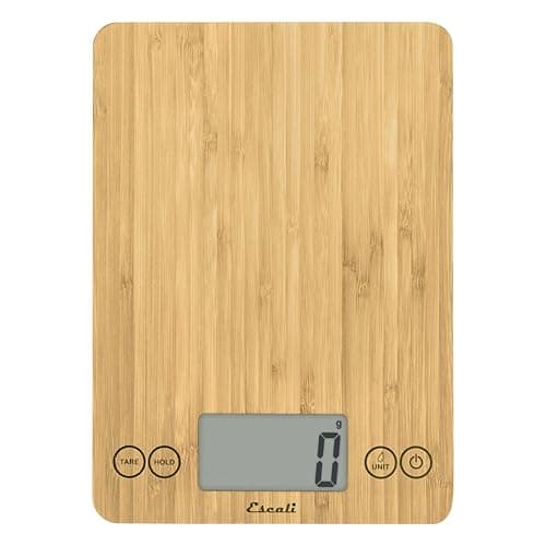 Image of Escali - ECO157 Arti Bamboo Digital LCD Display Kitchen, Office, Baking Herb Scale, 15lb Capacity, 9" x 6.5" x .75", Bamboo Platform