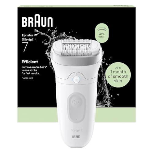 Image of Braun Silk·épil 7, Wide Head Epilator For Easy, Wet And Dry, Long Lasting Smooth Skin, 7-000, Silver