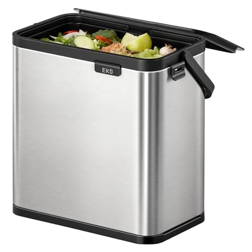 Image of EKO - Puro Hanging Caddy - Wall Mountable or Hanging Bin for Compostable Waste - Perfect for Kitchen & Home, 3 Litre