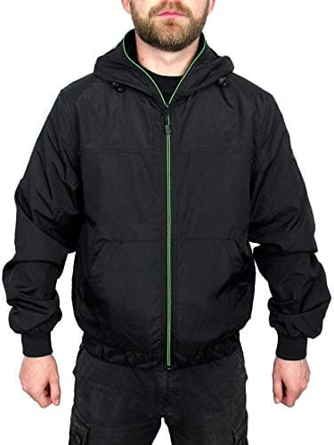 Image of Location Mens Goggle Jackets KillJoy Windproof Hooded Colour Zipped, M, Black/Green