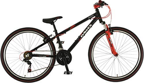 Image of Dawes Bullet HT 26" Kids Suspension Bike | Junior MTB Style Boys Sport Bicycle | 18 Speed, Adjustable Height, Front Suspension | Black/red | Ages 9+
