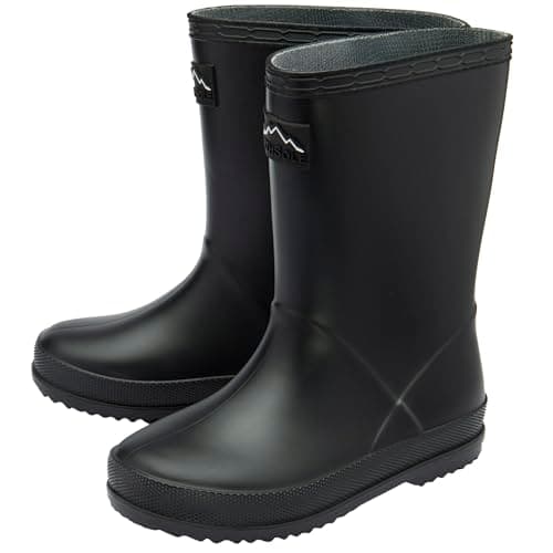 Image of NorthSole Kids Plain PVC Wellies Boys & Girls Wellington Boots - Black - UK 11