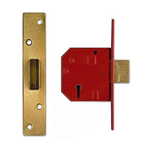 Image of Union Locks 2134E 5 Lever BS Mortice Deadlock 67mm - Brass Finish (Boxed)