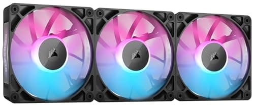 Image of Corsair iCUE LINK RX120 RGB 120mm PWM Fans with iCUE LINK System Hub - Magnetic Dome Bearing - Triple Pack - Black