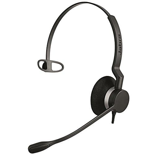 Image of Jabra Biz 2300 Quick Disconnect UC On-Ear Mono Headset - Unified Communications Certified Noise-cancelling and Corded Headphone for Deskphones, Black