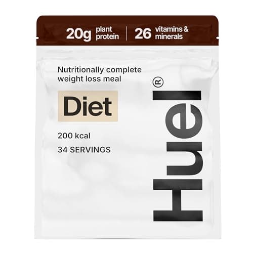 Image of Huel Diet Powder Chocolate Flavour, Complete Weight Loss Meal Replacement Shake, 200 Calories per Serving, 20g Vegan Protein, High Fibre, Low Fat, 26 Vitamins & Minerals, Low Calorie Protein Powder