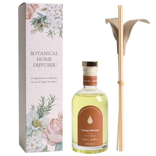 Image of Ecodrop Orange Blossom (Neroli) Reed Diffuser Set - 250 ml | Long-Lasting Home Fragrance | Natural Essential Oil Blend | Luxury Aromatherapy Diffuser & Fibre Reeds | Fresh & Invigorating Room Scent