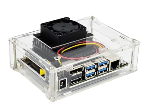 Image of Waveshare Acrylic Clear Case (Type A) and Dedicated Cooling Fan for Jetson Nano Developer Kit PWM Speed Adjustment Strong Cooling Air