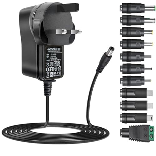 Image of 5V 2A AC Adapter Power Supply DC5V wall charger with 11 interchangeable DC plug tips AC to DC5Volt 2A 1.5A 1A 800mA 600mA 500mA 400mA 200mA 100mA Power Adapter 5v power cord ac dc adapter