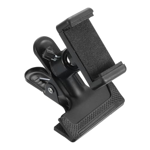 Image of PATIKIL Clip Clamp Phone Holder, 360 Adjustable Ball Head with Phone Mount for 4-7" Smartphone Live Streaming Viewing Lessons, Black