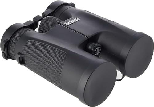 Image of Bushnell - Powerview - 10x42 - Black - Roof Prism - Insta-Focus - Adjustable Diopter - Extreme Robustness - Bird Watching - Sightseeing - Travelling - Rugged Design - Binocular - 141042